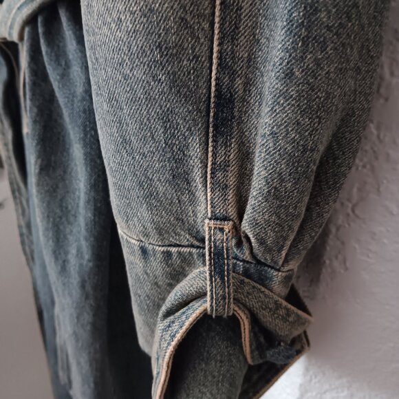 AFRM LONG  DENIM TRENCH COAT 205.00 RETAIL NWT - Picture 4 of 9